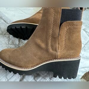 Dolce Vita Brown Suede Platform Chelsea Boots